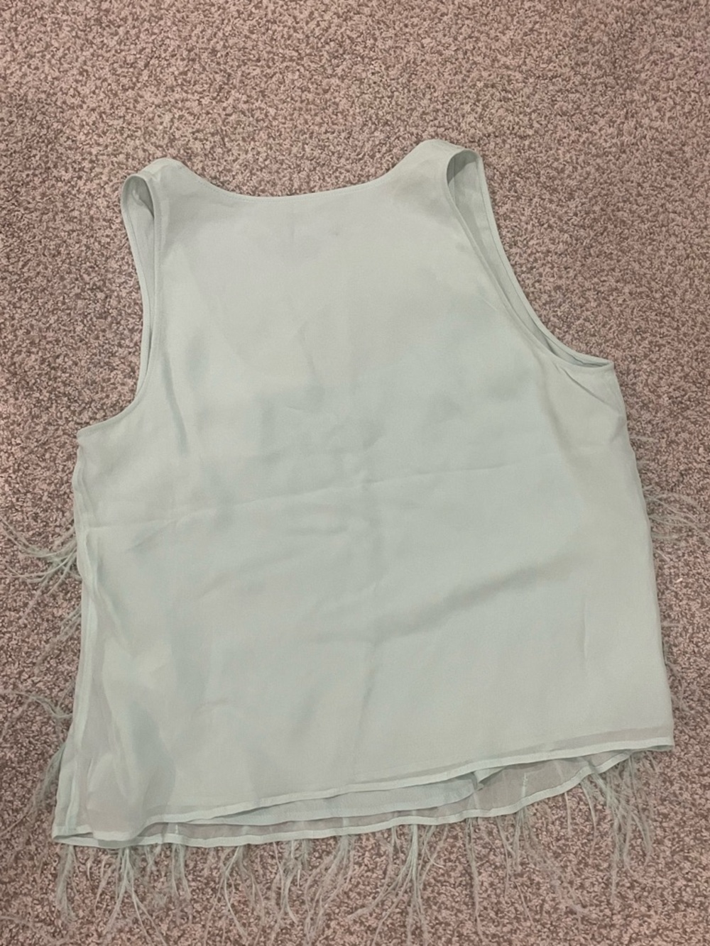 J. Crew Mint Feather-Trim Tank Top Small - Picture 4 of 4